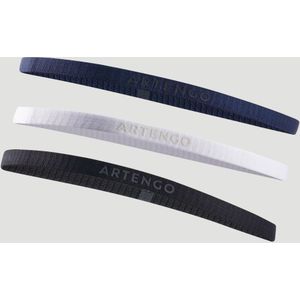 Elastische haarelastieken voor tennis zwart wit marineblauw 3 stuks