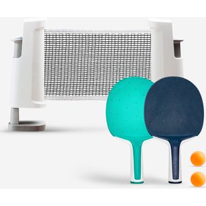 Tafeltennisset - Wit/Grijs - 1 Uitschuifbaar Net - 2 Batjes - 2 Ballen