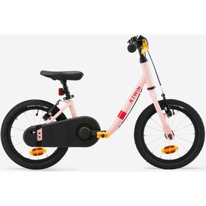 2-in-1 kinderfiets/loopfiets disover 500 3-5 jaar 14 inch roze