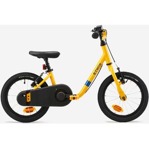 2-in-1 kinderfiets/loopfiets disover 500 3-5 jaar 14 inch geel
