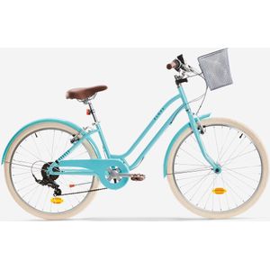Stadsfiets kind 24 inch 9-12 jaar elops 500 blauw