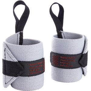 Wrist wraps voor krachttraining lichtgrijs