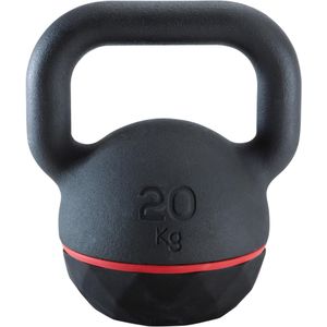 Kettlebell gietijzer met rubberen basis 20 kg