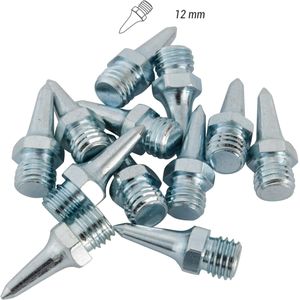 Set van 12 stalen zeskantspikes voor atletiekschoenen 12 mm
