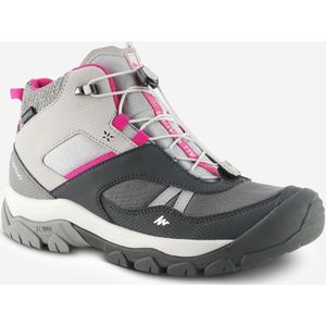 Waterdichte halfhoge wandelschoenen voor kinderen crossrock grijs 35-38 veters