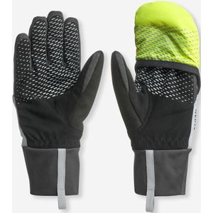 Waterdichte handschoenen/wanten voor toerskiën 2-in-1 grijs/geel