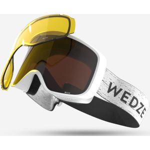 Ski- en snowboardbril voor volwassenen en kinderen g 100 i alle weertypes wit