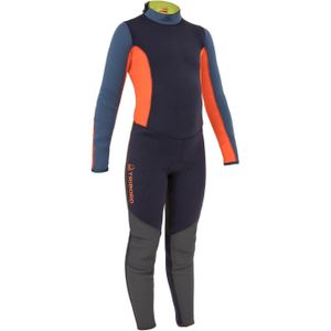 Wetsuit kind voor zeilen 3/2 mm 500 blauw/oranje