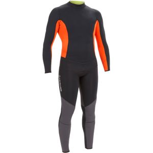 Wetsuit voor zeilen genaaid/gelijmd neopreen 3/2 mm heren 500 zwart/oranje