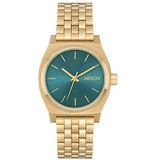 Nixon Polshorloge Medium Time Bord, Lichtgoud/turquoise., roestvrij staal