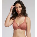 Omsluitende BH Flower Elegance PLAYTEX. Kant materiaal. Maten 95E FR - 80E EU. Kastanje kleur