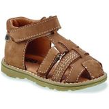 Sandalen Mitri in leer GBB. Nubuck materiaal. Maten 20. Kastanje kleur