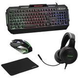 4-DELIGE GAMING SET MET MUIS - TOETSENBORD - BLUETOOTH-KOPTELEFOON - MUISMAT