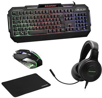 4-DELIGE GAMING SET MET MUIS - TOETSENBORD - BLUETOOTH-KOPTELEFOON - MUISMAT