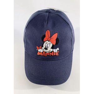 Disney Minnie Mouse cap - pet - katoen - geborduurd - donkerblauw - maat 52 cm (2-4 jaar)