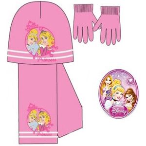 Disney Princess 3-Delige Set - Muts + Sjaal + Handschoenen - Roze - Maat 52 cm (±2-5 jaar)