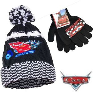 Disney Cars Winterset - Muts + Handschoenen - Zwart - Maat 52 cm - ± 2-3 jaar