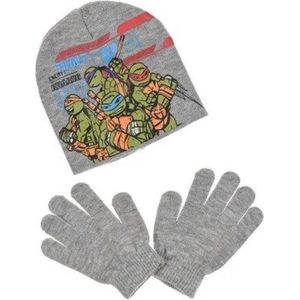 Teenage Mutant Ninja Turtles - Winterset - Muts & Handschoenen - Model ""Stop Our Enemy Kraang!"" - Grijs - 54 cm