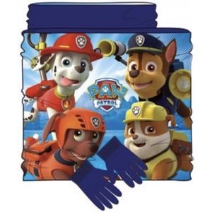 Paw Patrol set / winterset - colsjaal + handschoenen - blauw - One Size (± 3-6 jaar)