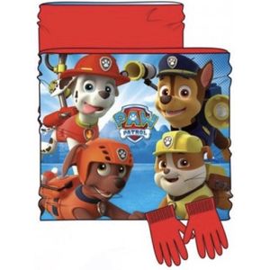 Paw Patrol set / winterset - colsjaal + handschoenen - rood - One Size (± 3-6 jaar)