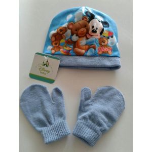 Mickey Mouse -baby - muts & handschoenen - maat 50