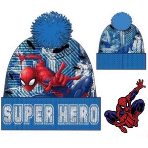 Marvel Spiderman Muts - Super Hero - Blauw - 52 cm hoofdomtrek - ongeveer 2-4 jaar