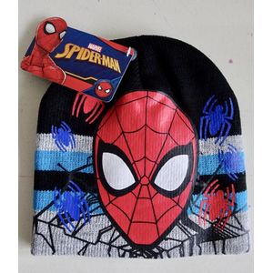 Zwarte muts van Spiderman maat 52