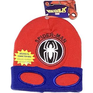 Marvel Spiderman Muts - rood/blauw - maat 54 cm (5-8 jaar)