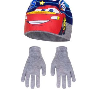 Disney Cars grijze muts + handschoenen maat 54