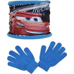Disney Cars - Colsjaal Disney Cars + handschoenen - blauw - One size (3-6 jaar)