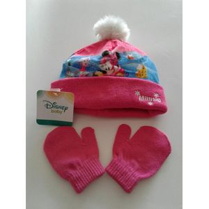 Minnie Mouse - baby - muts & handschoenen - maat 50 - Disney - 100% Acryl