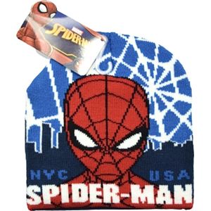 Marvel Spiderman Muts - Blauw - maat 52 cm (± 2-4 jaar)
