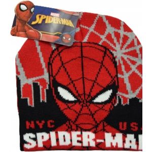 Marvel Spiderman Muts - zwart/rood - maat 52 cm (± 2-4 jaar)