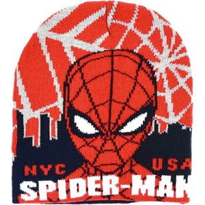 Marvel Spiderman Muts - zwart/rood - maat 54 cm (± 5-8 jaar)