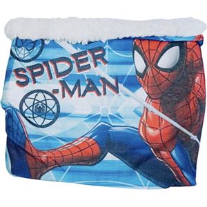 Marvel Spiderman Nekwarmer / Colsjaal - Borg gevoerd - Blauw/Wit - One Size - ± 3-8 jaar
