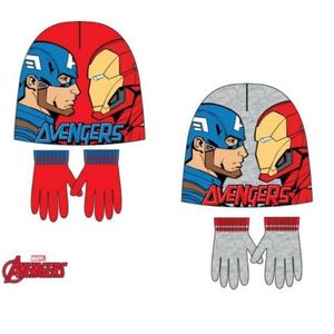 Avengers Muts + Handschoenen - Rood - Maat 54 cm