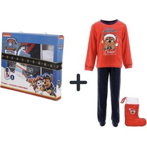 Nickelodeon - Paw Patrol - Cadeauset pyjama Paw Patrol met kerstsok (Velours) - maat 110