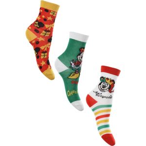 Minnie Mouse - sokken Minnie Mouse - Kerst - Meisjes - 3 paar - maat 23/26