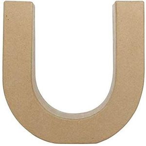 Décopatch - Ref AC414O - Papier-Maché Alfabet - Grappige kleine letter ""U"" - Leuk om te versieren met Décopatch Papers, Lijm & Vernis, 5 x 22 x 23cm - Bruin