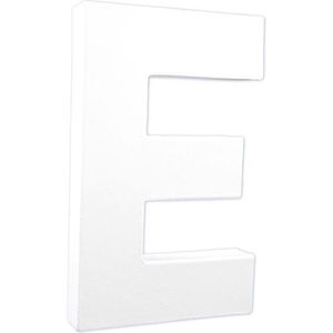 Décopatch - AC704C - alfabet van papier-maché - hoofdletter E - knutselen met decoatch-papier, lijm en lak, 24 x 16 x 2,8 cm, wit