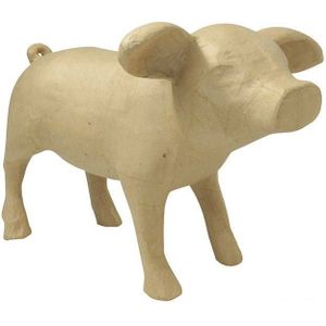 Décopatch - Een houder van papier, pulp, bruin, 41 x 27 x 28 cm, babyvarken, LA013C