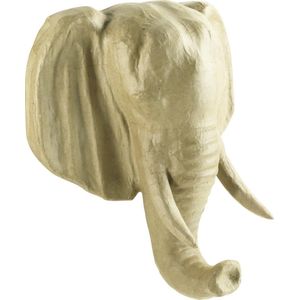 Décopatch MA024O – een houder van bruin papier-maché, 31 x 16,5 x 36 cm, olifantenkop om op te hangen