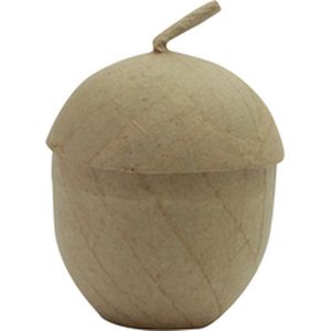 Décopatch BT063C standaard van bruin papiermaché, 6,5 x 6,5 x 9 cm, eikeldoos