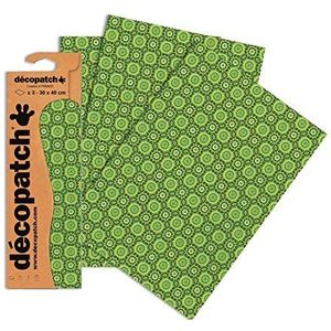 Décopatch C643O – een zakje met 3 vellen bedrukt papier, 30 x 40 cm, tropisch groen