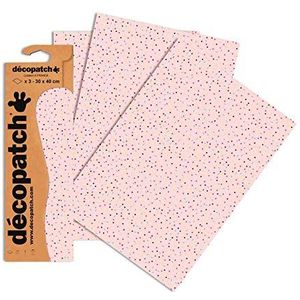 Décopatch C681O – een zakje met 3 vellen bedrukt papier, 30 x 40 cm, stukjes