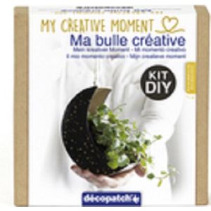 Decopatch - KIT038 Mijn creatief moment - Bloempot in halve maanvorm - DIY set