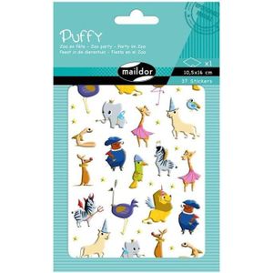 Maildor 10,5 x 16 cm Puffy Stickers, dierentuin, 1 vel