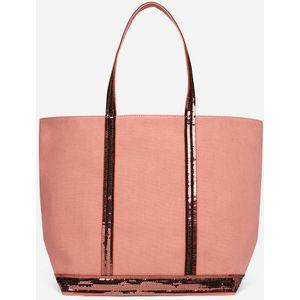 Vanessa Bruno, Roze Litchi Katoenen Shopper Tas Roze, Dames, Maat:ONE Size