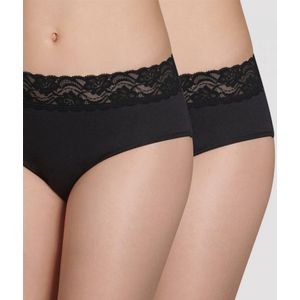 DIM - Coton Stretch Féminine - Slips - Zwart - Set van 2