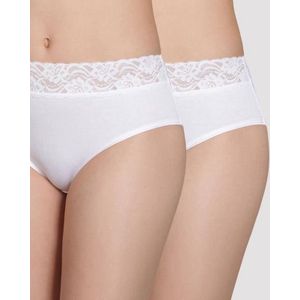DIM - Coton Stretch Féminine - Slips - Wit - Katoen - Set van 2